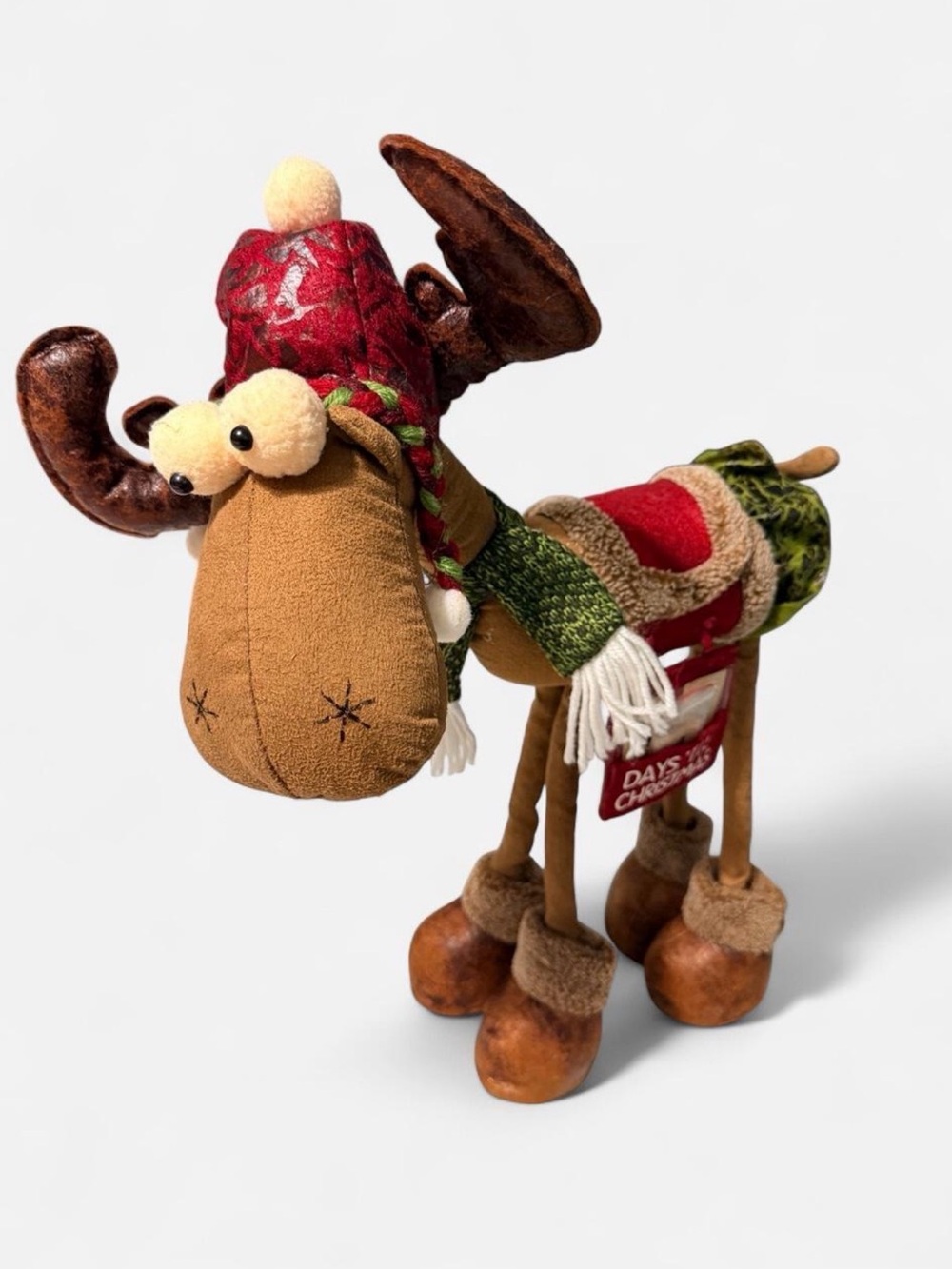 Countdown Standing 18" Reindeer Moose Christmas Lanky Legs Holiday Plush Decor - Picture 2 of 8